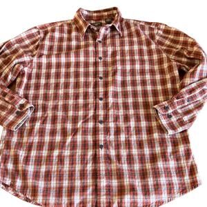 Dockers Mens L Plaid Shirt Long Sleeve Button Up
